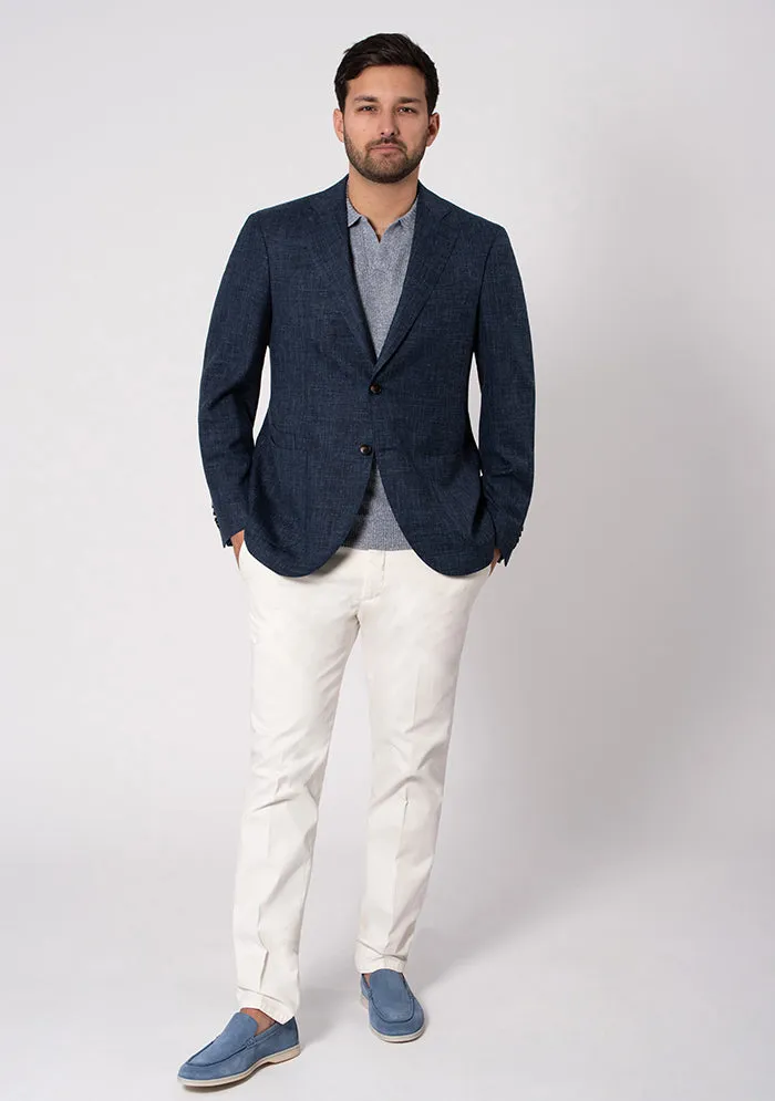 Italian Wool Silk Linen Navy Blazer sold by Addison Geneva product image thumbnail 5