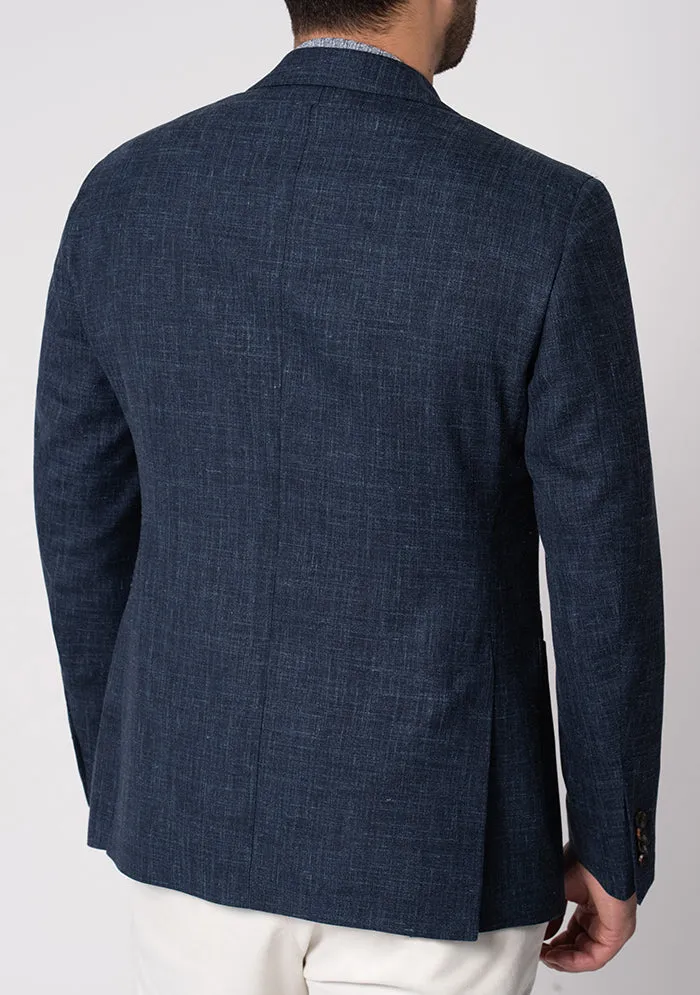 Italian Wool Silk Linen Navy Blazer sold by Addison Geneva product image thumbnail 3