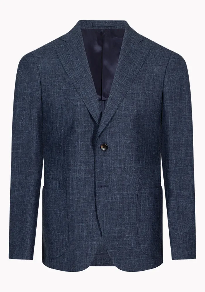 Italian Wool Silk Linen Navy Blazer sold by Addison Geneva