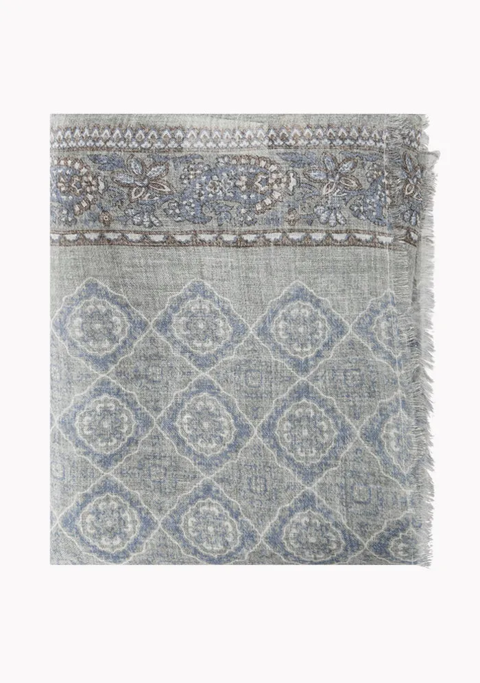 Lightweight Italian Linen Pattern Scarf sold by Addison Geneva product image thumbnail 3