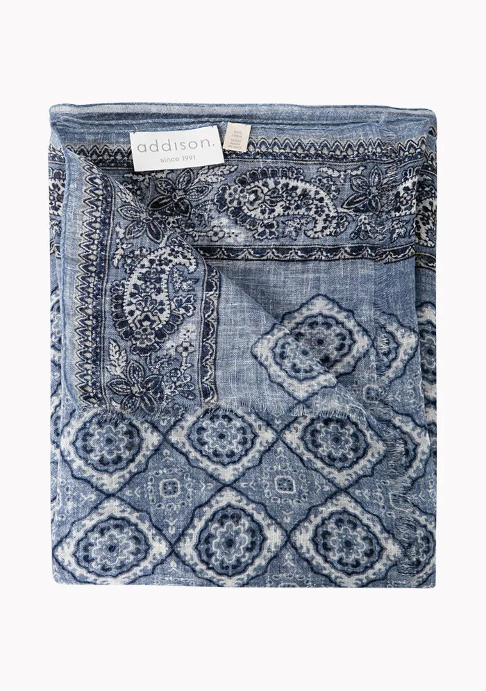 Lightweight Italian Linen Pattern Scarf sold by Addison Geneva product image thumbnail 2