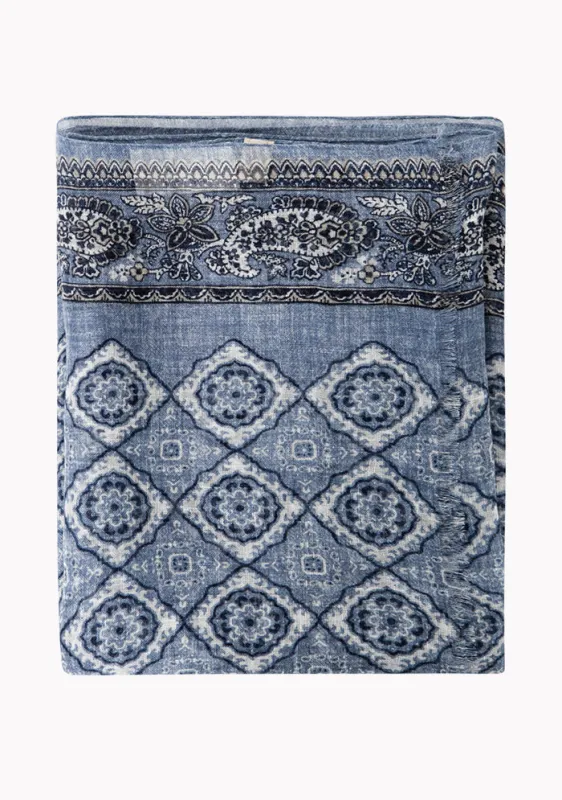 Lightweight Italian Linen Pattern Scarf made by Addison Geneva