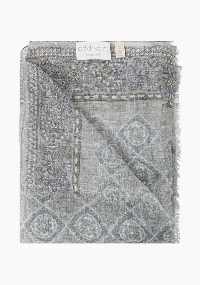 Lightweight Italian Linen Pattern Scarf sold by Addison Geneva product image thumbnail 4