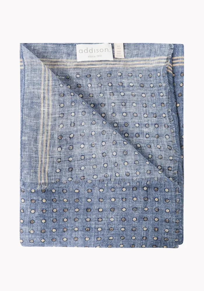 Lightweight Linen Polka Dot Scarf sold by Addison Geneva product image thumbnail 2