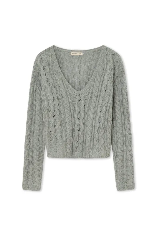 Cable Knit Sweater Gray made by Mais X Frida