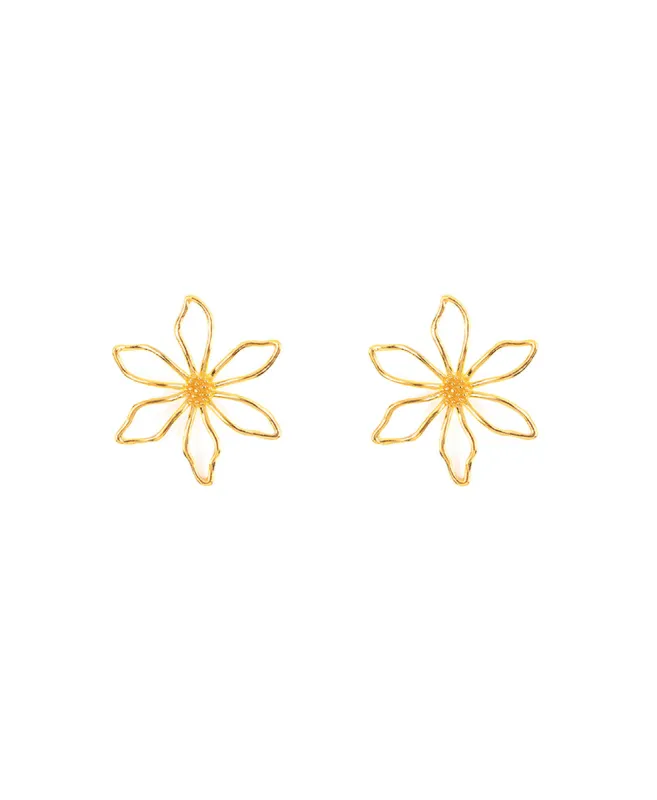 Gumamela Earrings Gold made by Mais X Frida