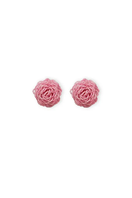 Rose Earrings Pink made by Mais X Frida
