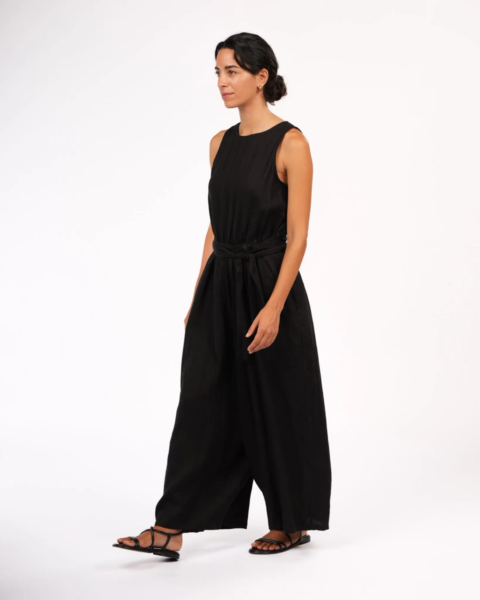 Alba French Linen Tie-Waist Jumpsuit sold by Montaigne product image thumbnail 5