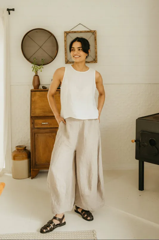 Roland Linen Pants in Houndstooth made by Montaigne