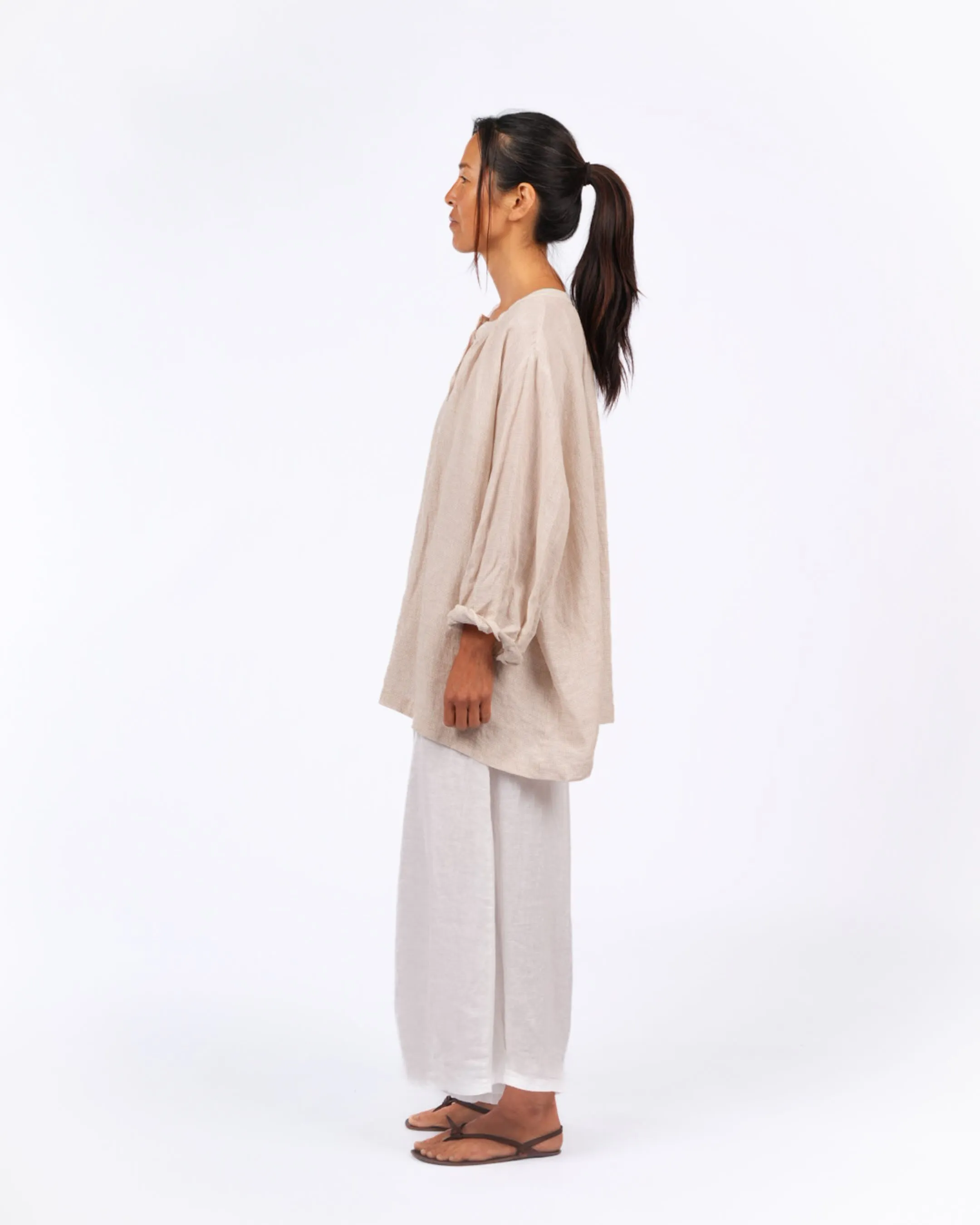 Carmen Linen Top in Fine Houndstooth sold by Montaigne product image thumbnail 5