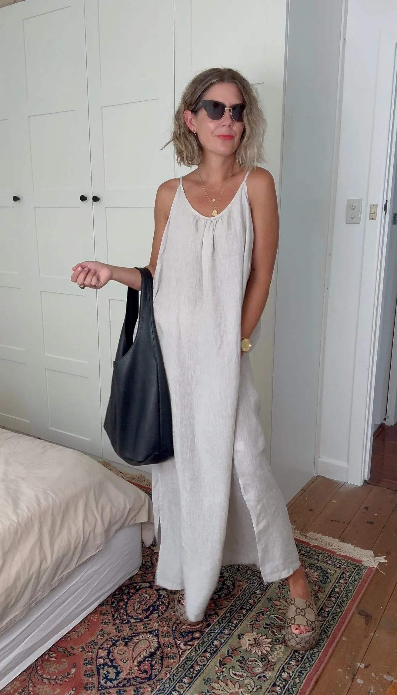 Virginie Linen Maxi Dress with Side Splits sold by Montaigne product image thumbnail 3