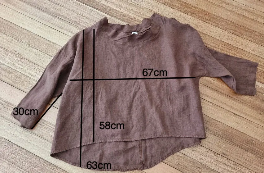 Mathilde Linen Boat Neck 3/4 Sleeve Top sold by Montaigne product image thumbnail 5