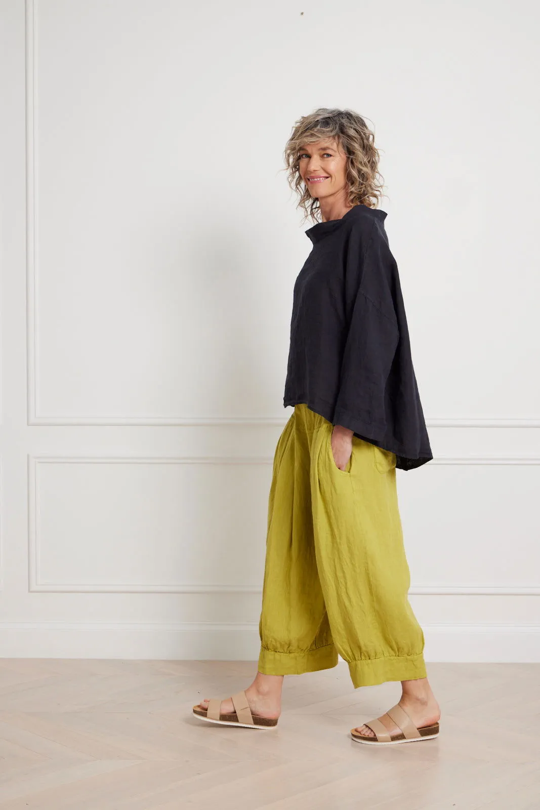 Mathilde Linen Boat Neck 3/4 Sleeve Top sold by Montaigne product image thumbnail 2