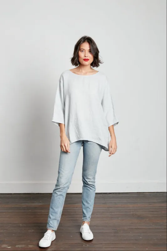 Loose Linen 3/4 Sleeve Top made by Montaigne