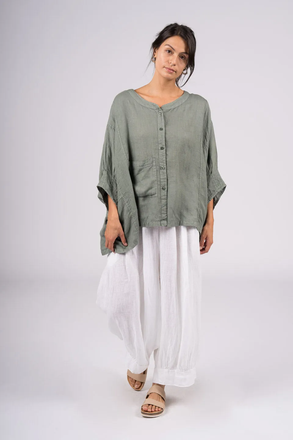 Agathe Short Sleeve Linen Top sold by Montaigne product image thumbnail 4