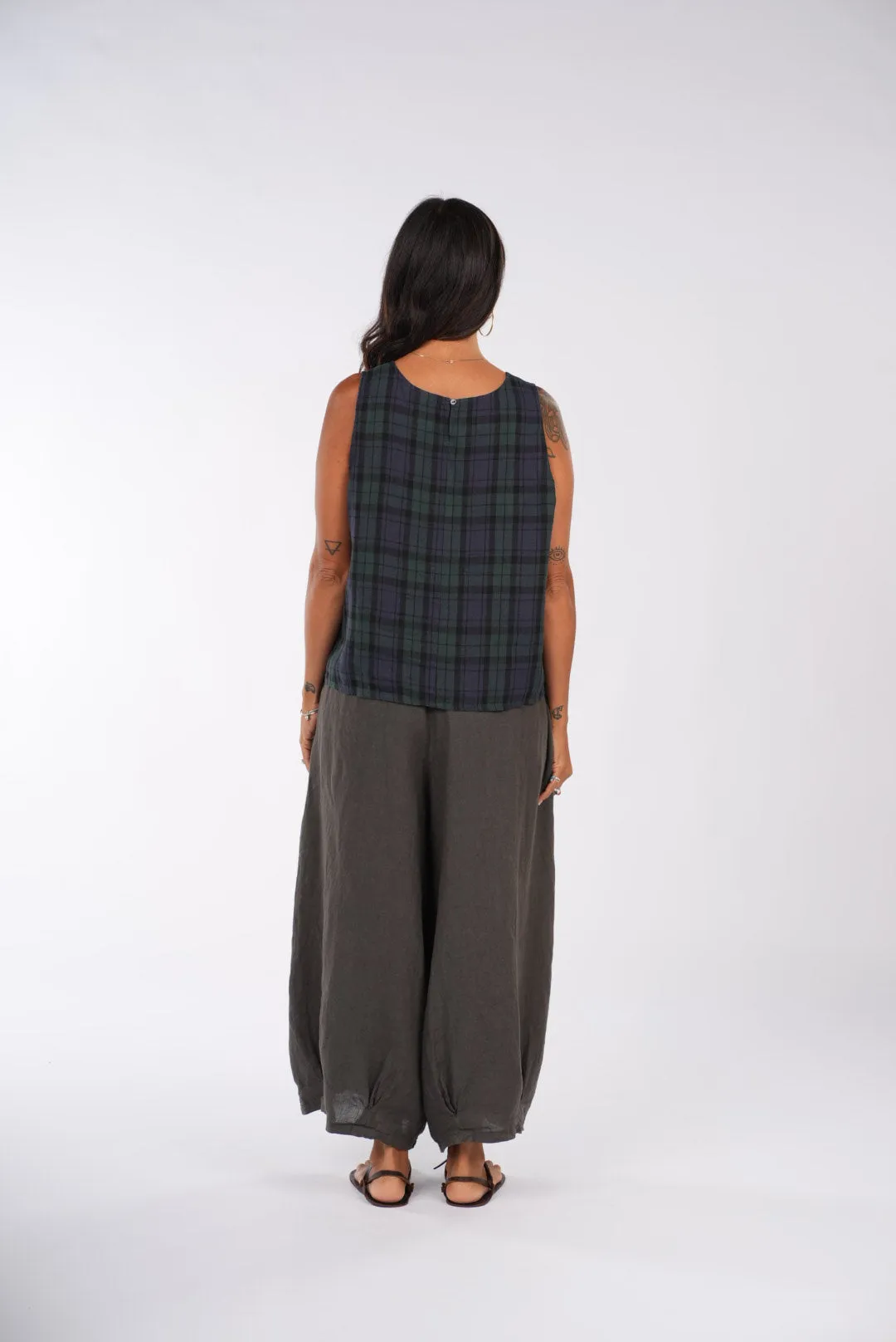 Ava Linen Cami Top in Tartan sold by Montaigne product image thumbnail 2