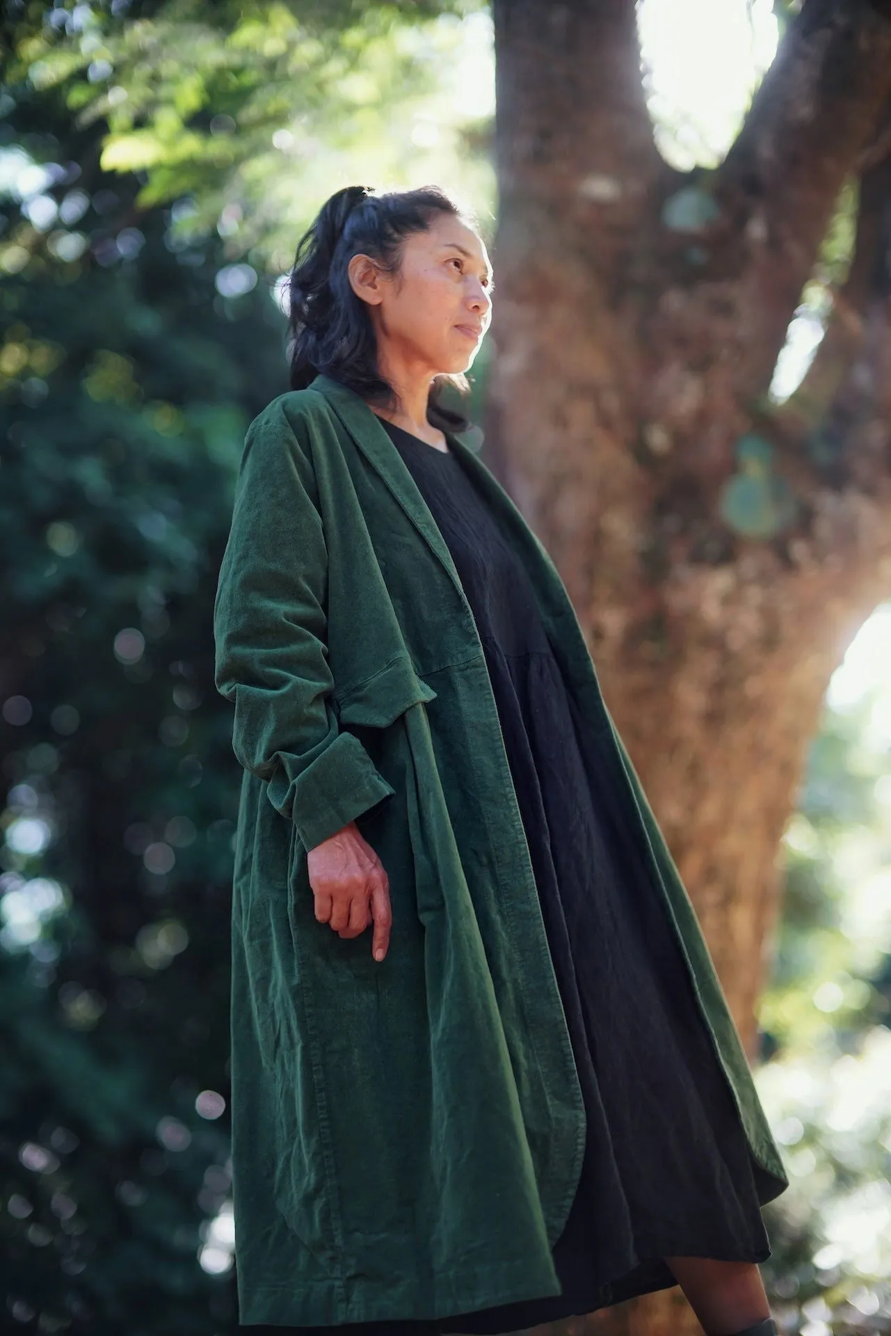 Frederic x Montaigne Pissarro Longline Velvet Coat sold by Montaigne product image thumbnail 2