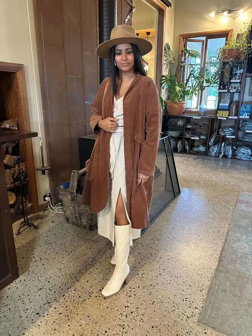 Frederic x Montaigne Pissarro Longline Velvet Coat sold by Montaigne product image thumbnail 3