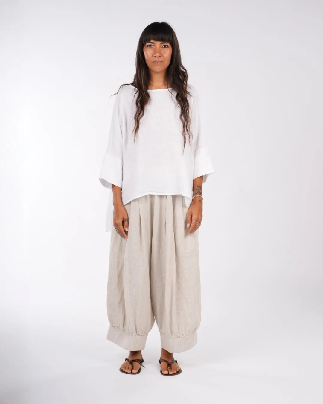 Artiste Hi-Lo Linen Top sold by Montaigne