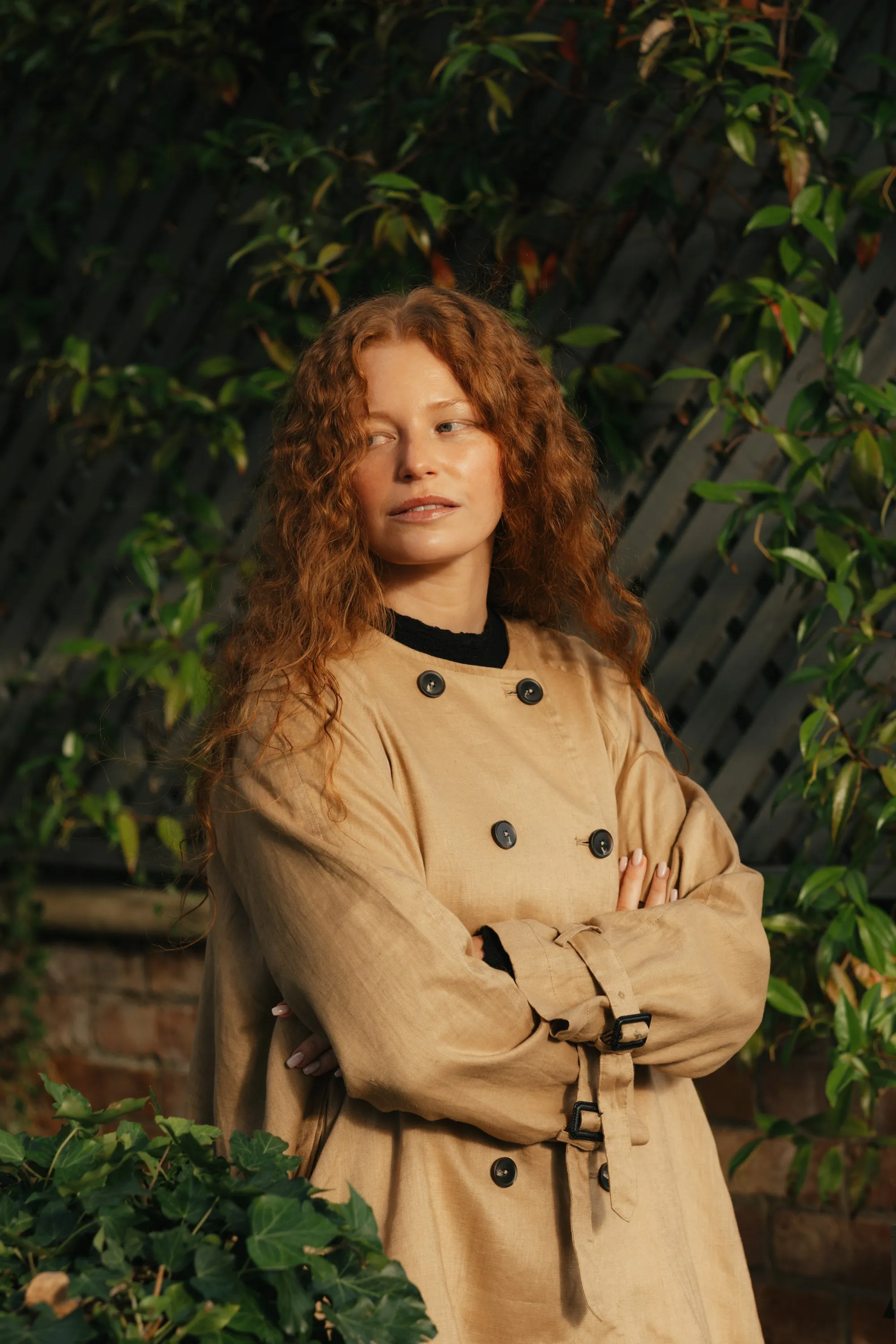 Berg French Linen Collarless Peacoat sold by Montaigne product image thumbnail 2