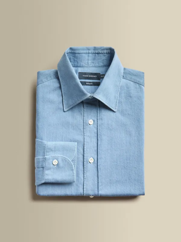 Denim Point Collar Shirt sold by Thom Sweeney