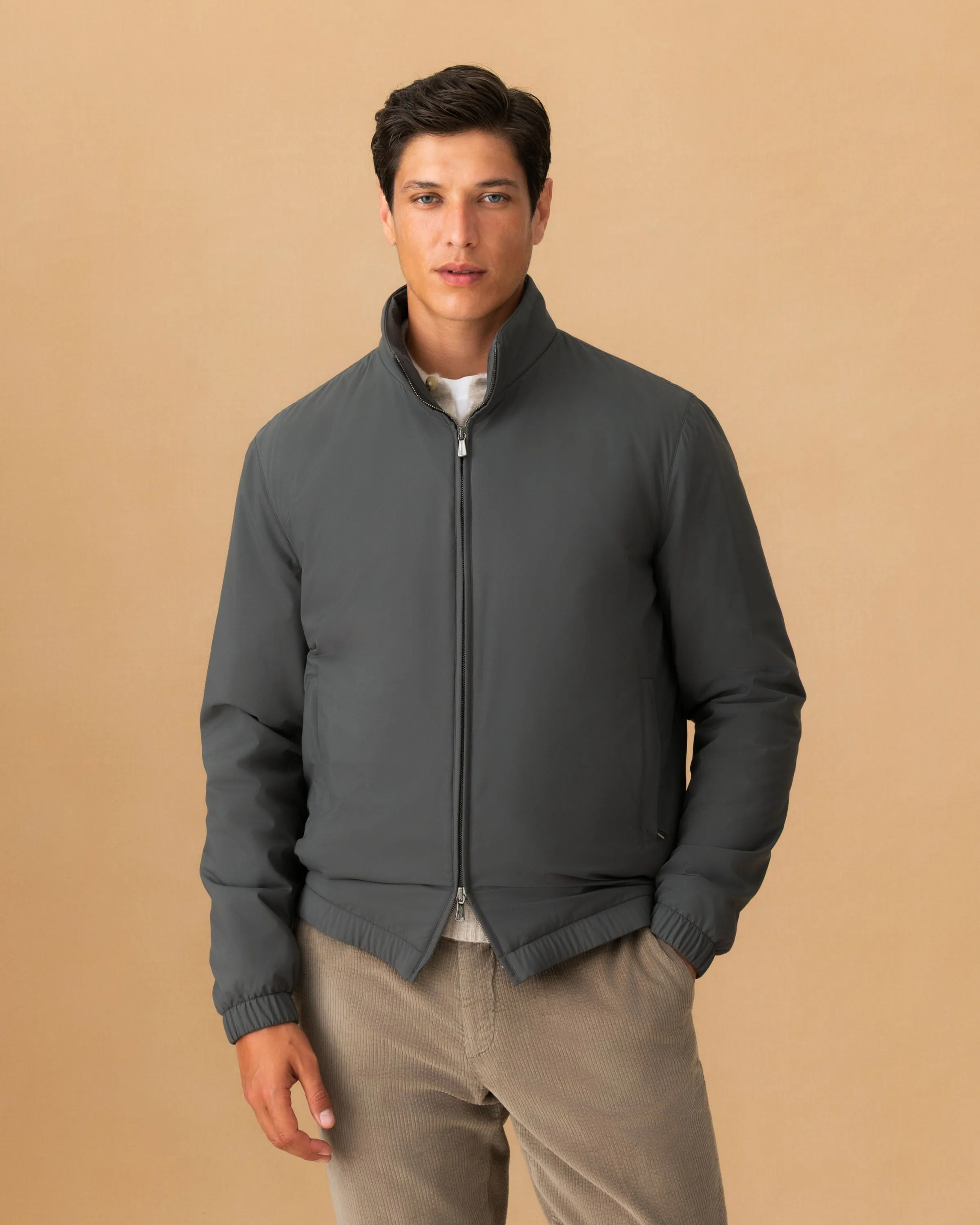 Nylon Cashmere Lined Bomber Jacket sold by Thom Sweeney product image thumbnail 2