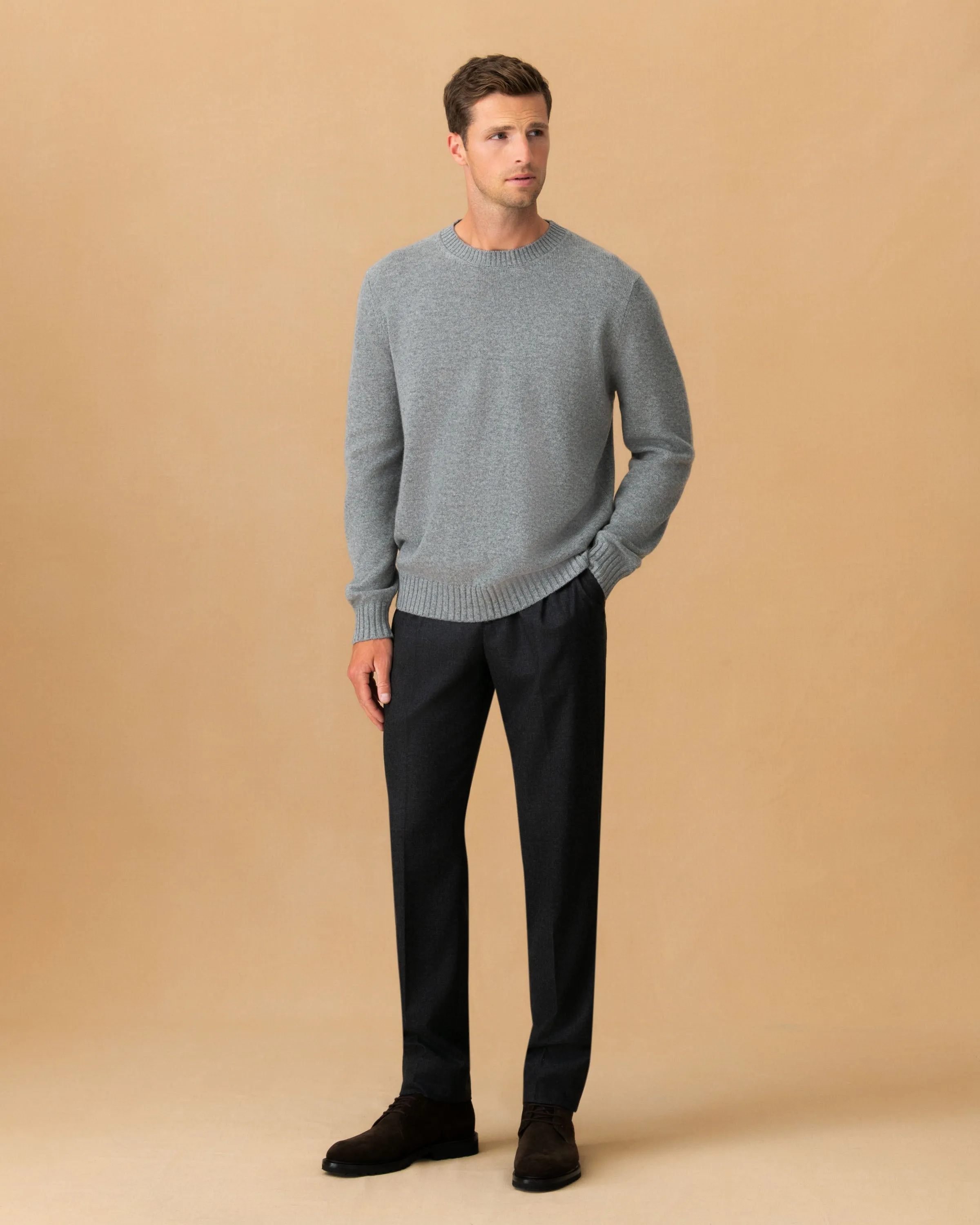 Flannel Single Pleat Elasticated Trousers sold by Thom Sweeney product image thumbnail 3