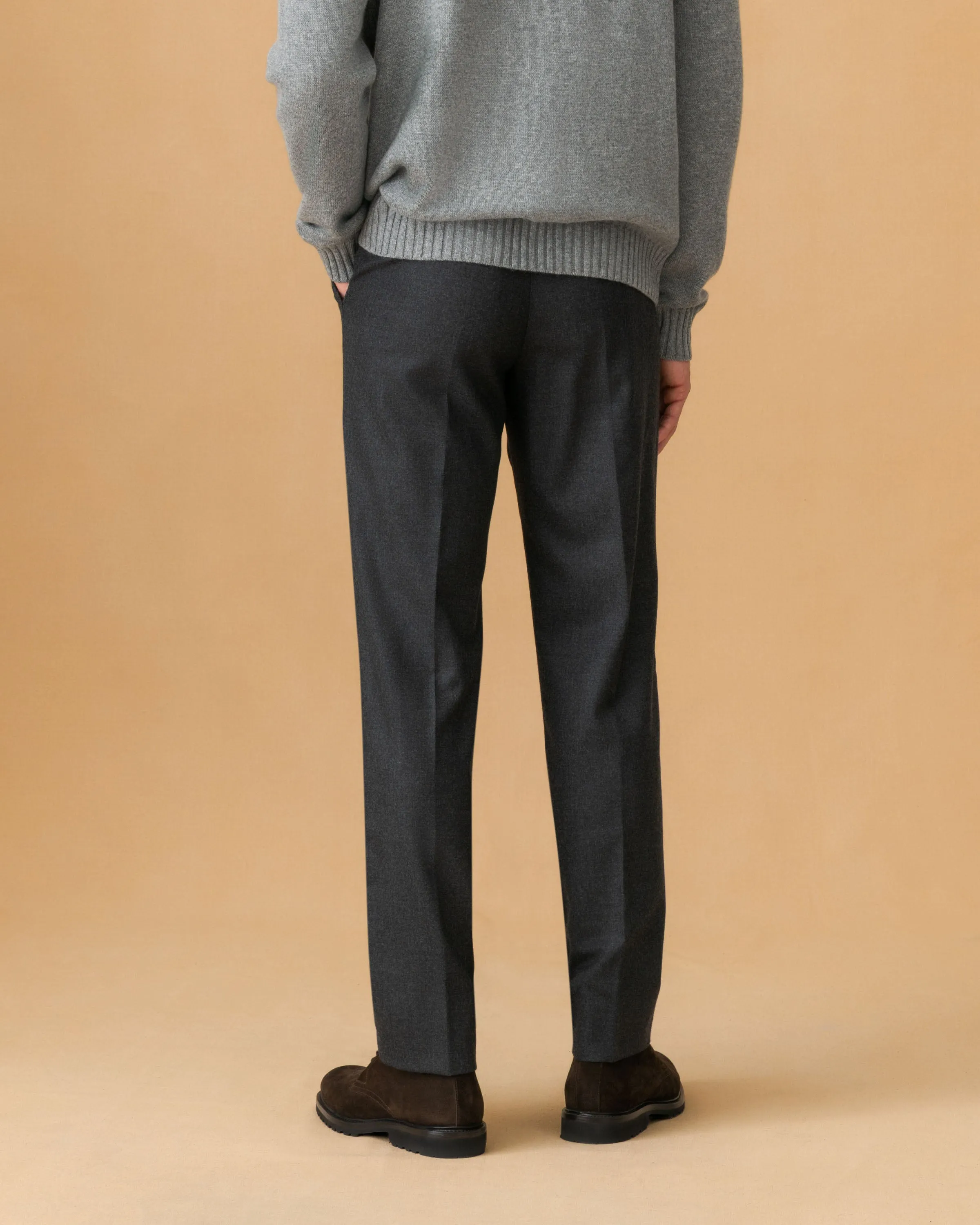 Flannel Single Pleat Elasticated Trousers sold by Thom Sweeney product image thumbnail 4