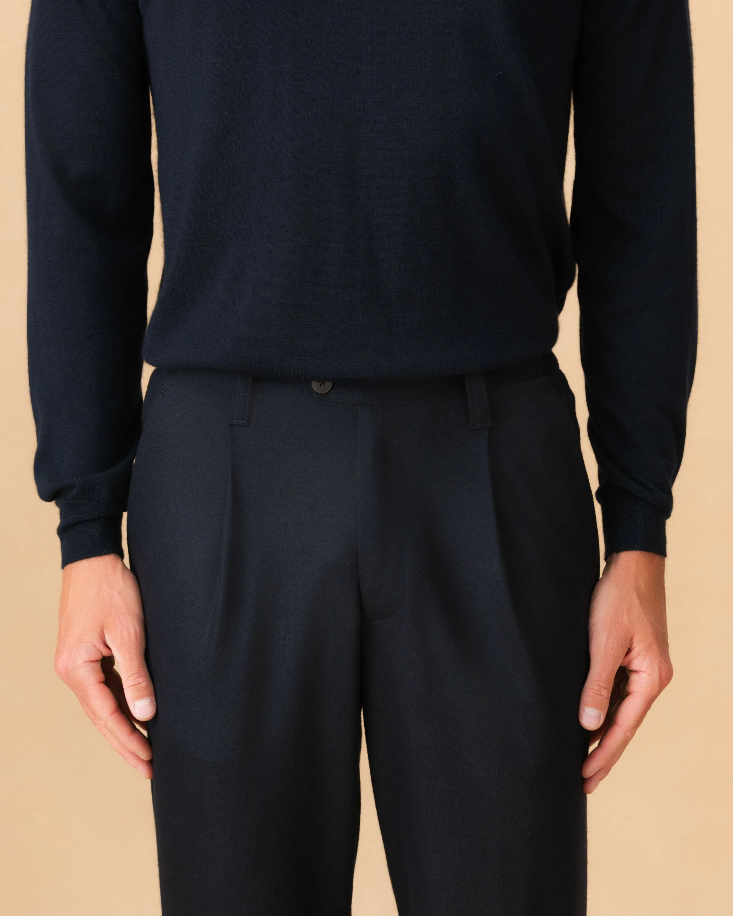Wool Jersey Single Pleat Elasticated Trousers sold by Thom Sweeney product image thumbnail 3