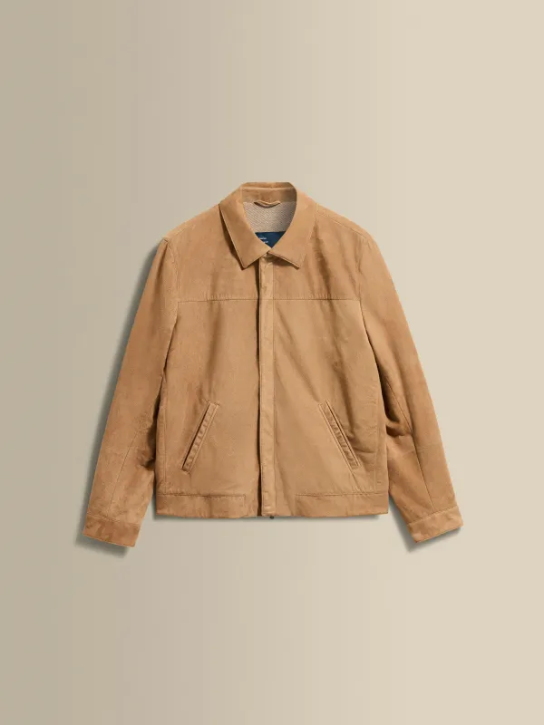 Grained Leather Zip-Through Shirt Collar Bomber Jacket sold by Thom Sweeney