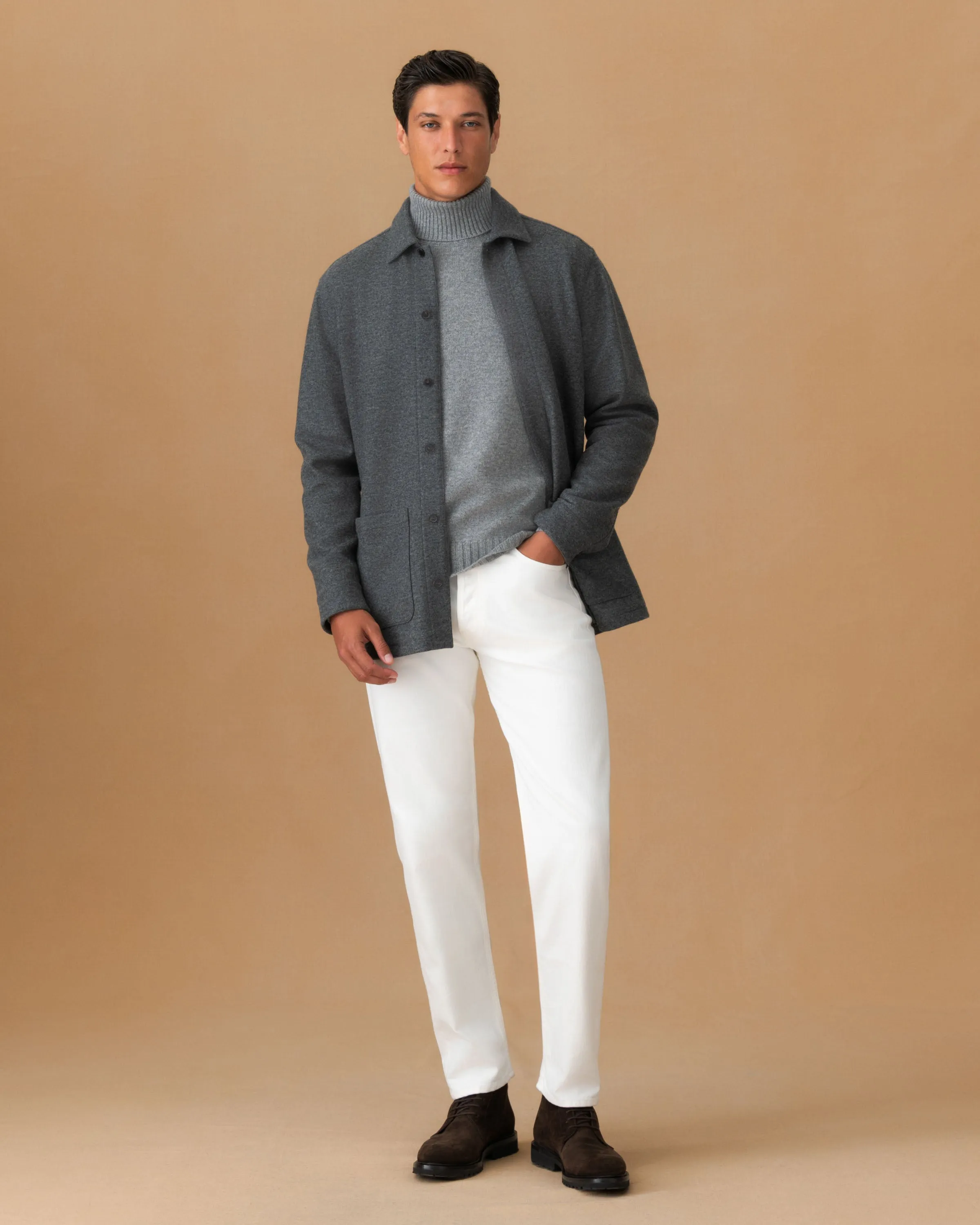 Cashmere Button Through Overshirt sold by Thom Sweeney product image thumbnail 3