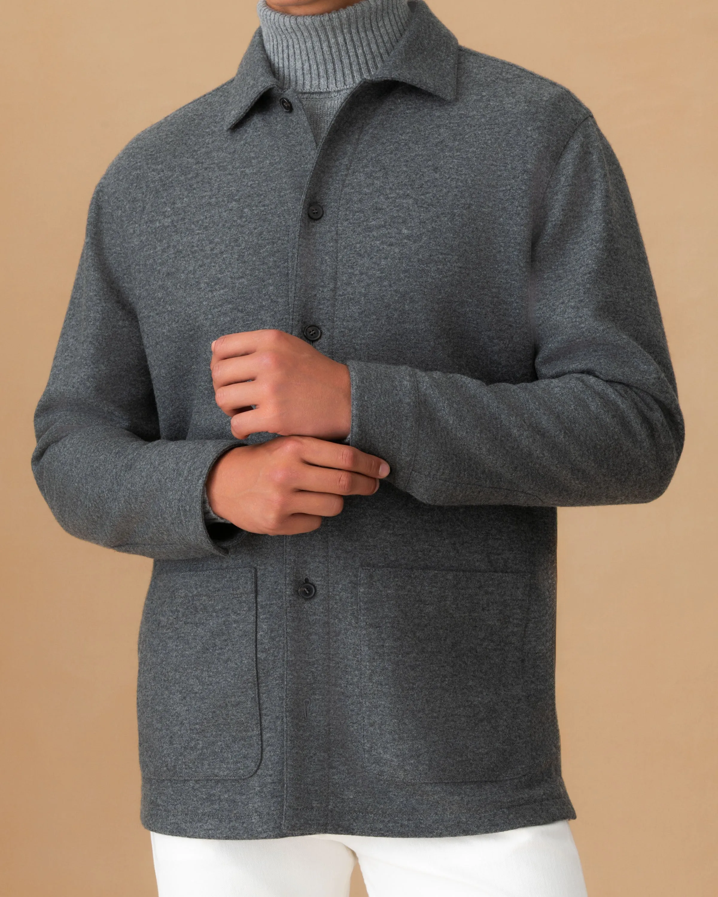 Cashmere Button Through Overshirt sold by Thom Sweeney product image thumbnail 2