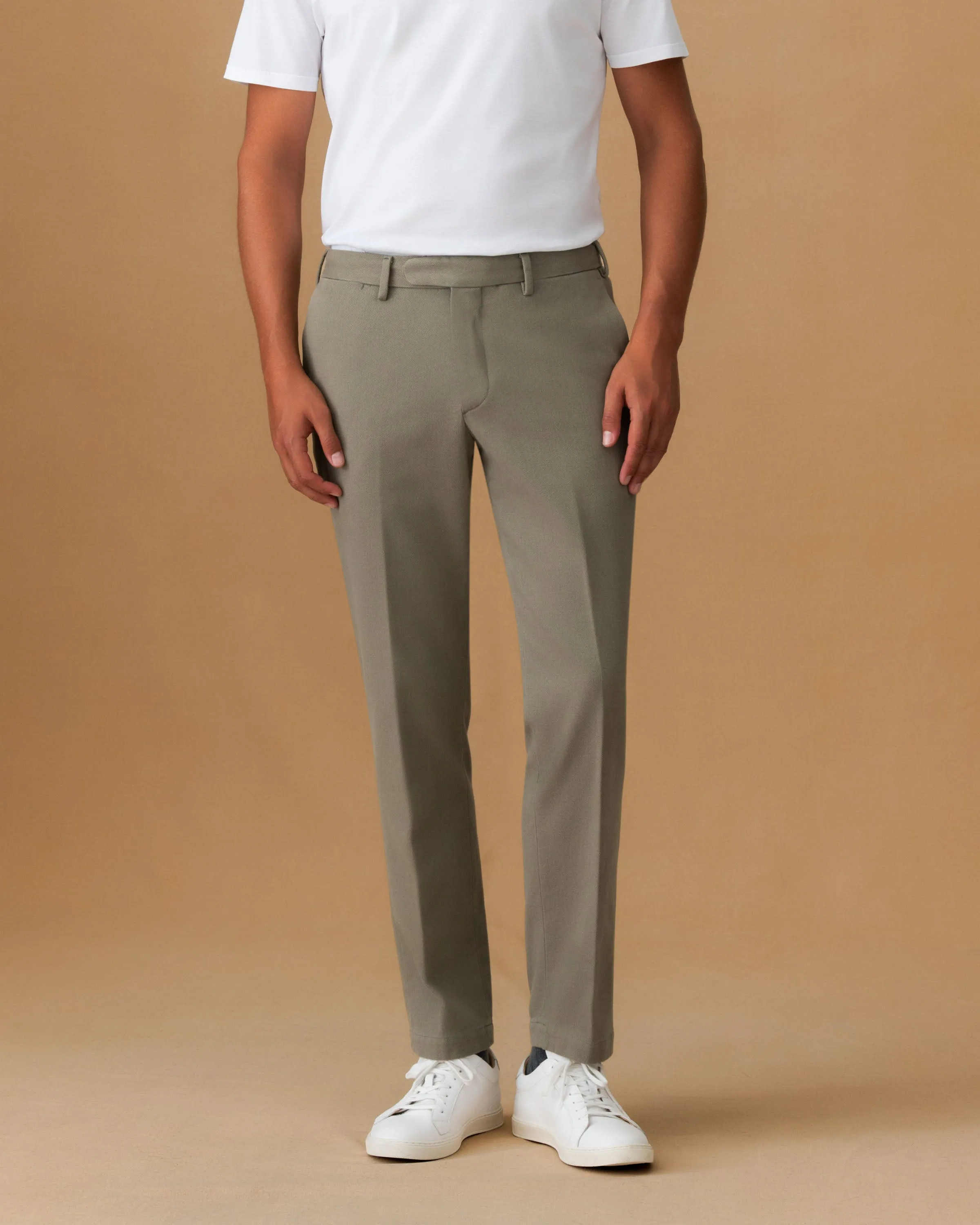 Cotton Twill Flat Front Chinos sold by Thom Sweeney product image thumbnail 2