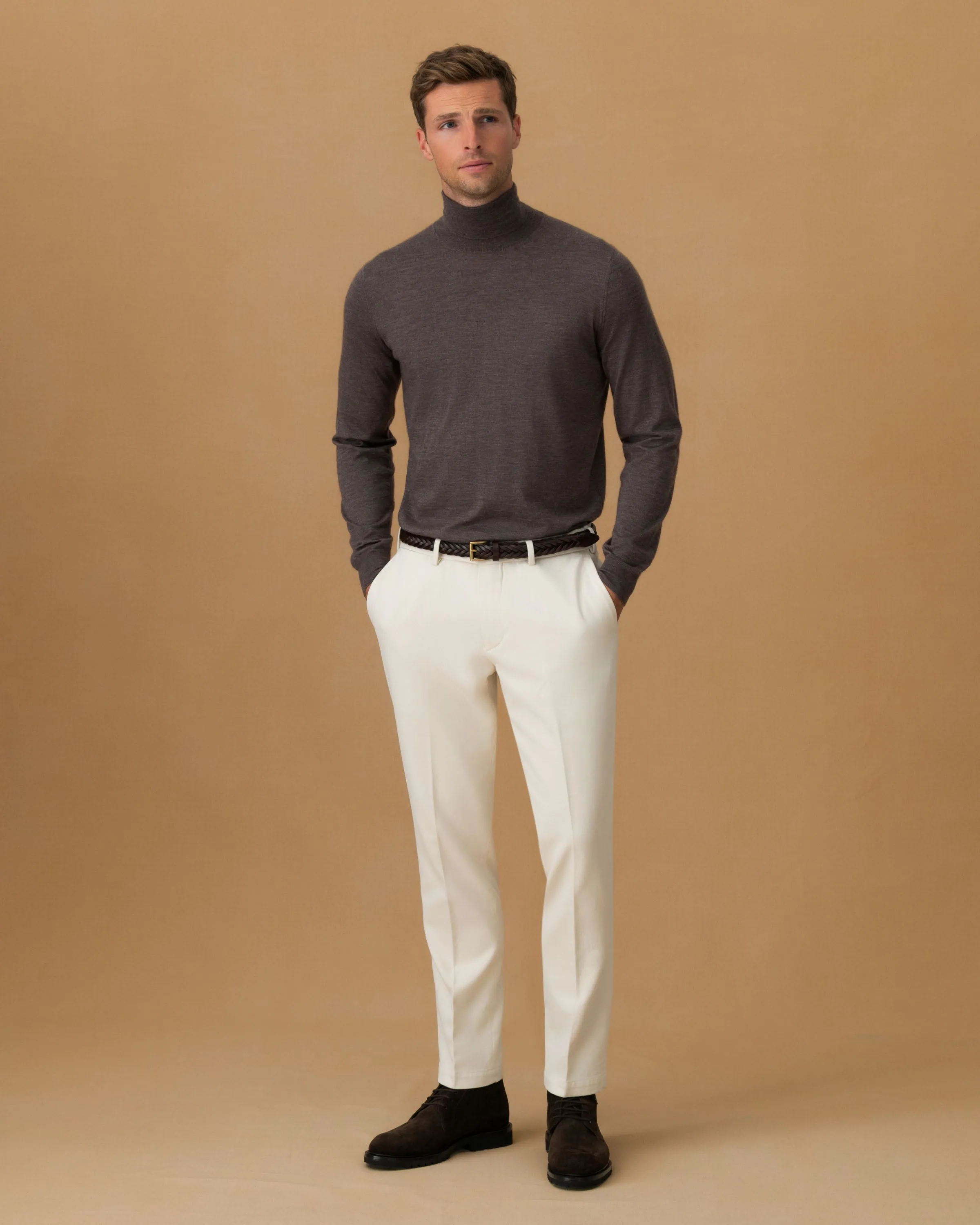 Cotton Twill Flat Front Chinos sold by Thom Sweeney product image thumbnail 2
