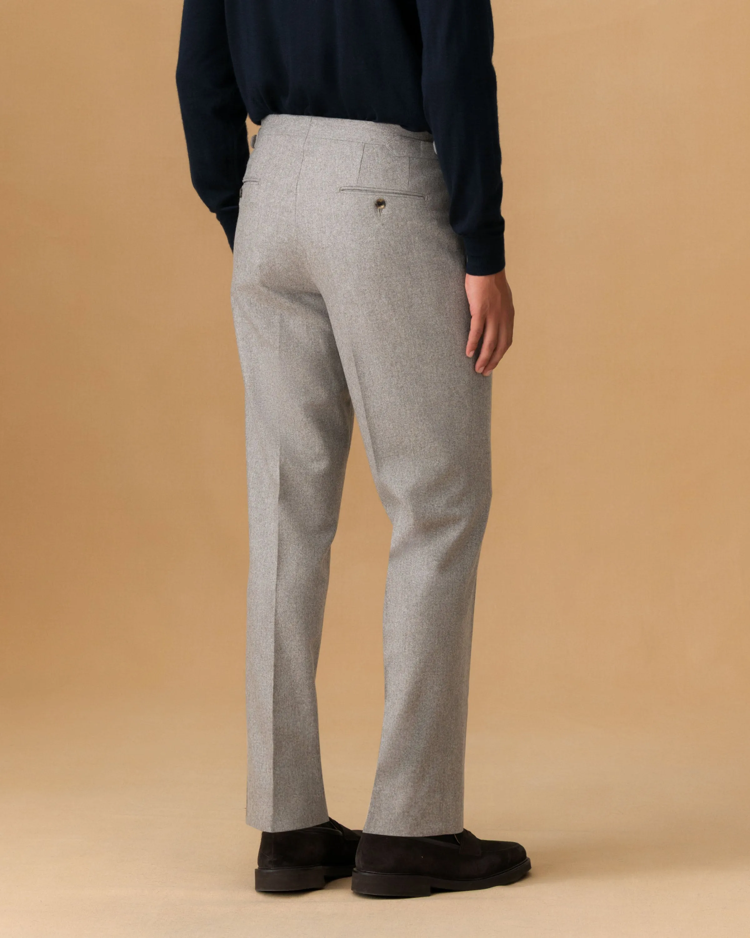 Virgin Wool Double Pleat Tailored Trousers sold by Thom Sweeney product image thumbnail 5