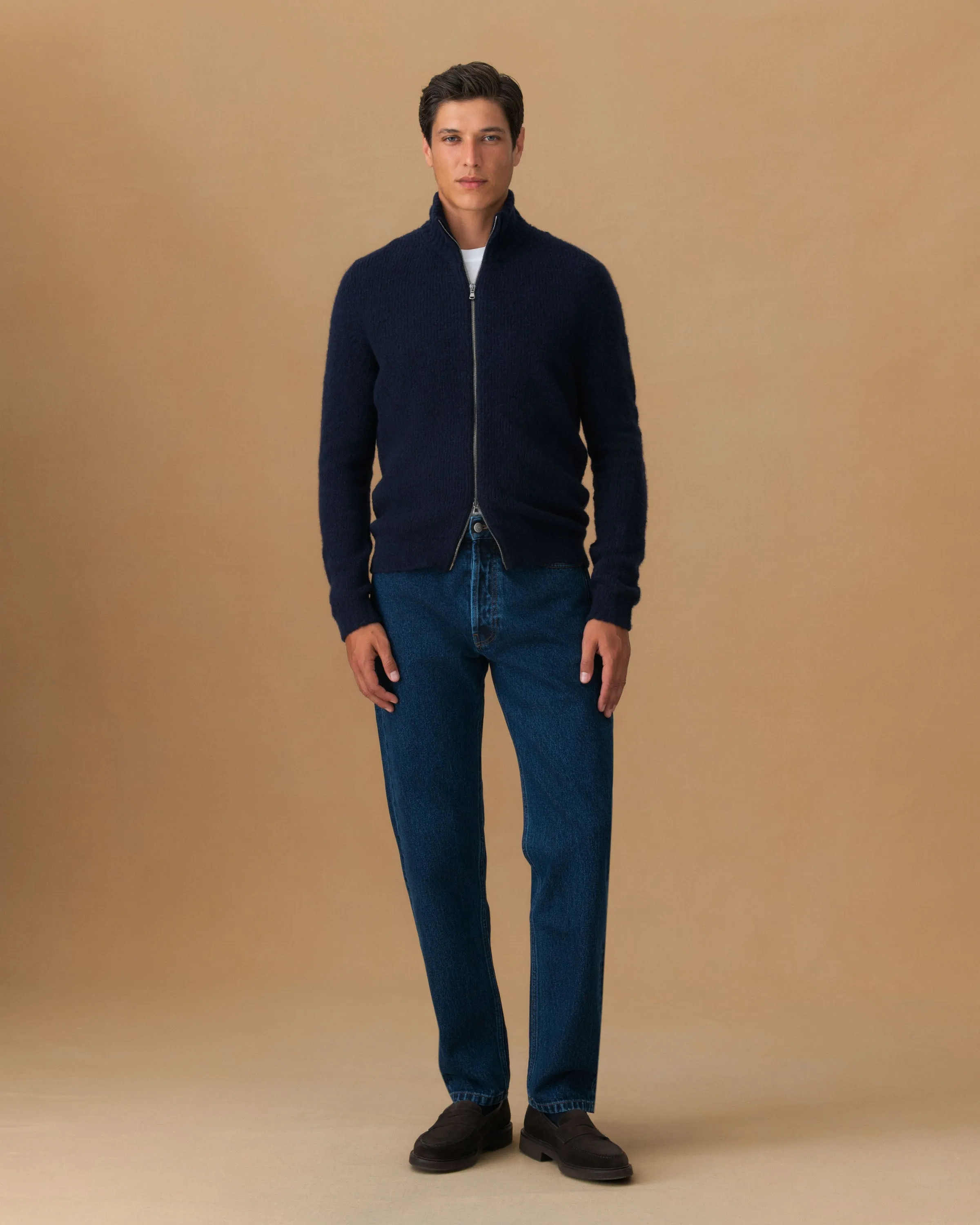 Felted Wool Cashmere Zip-Through Sweater sold by Thom Sweeney product image thumbnail 3