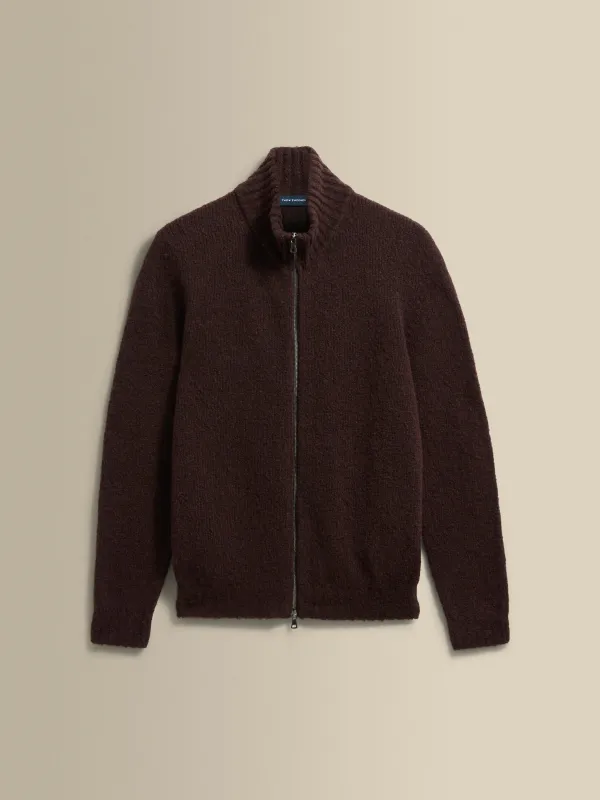 Felted Wool Cashmere Zip-Through Sweater sold by Thom Sweeney