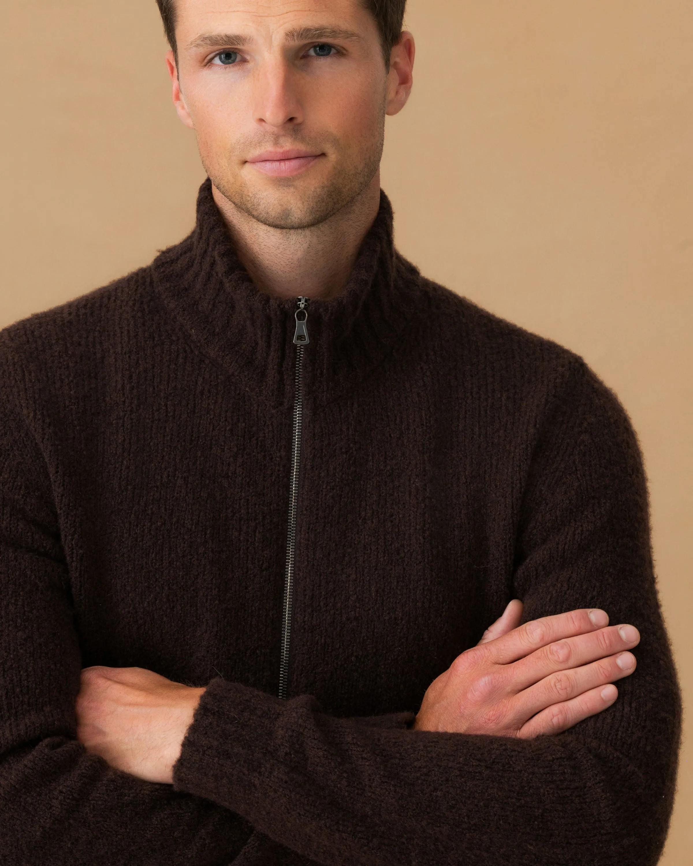 Felted Wool Cashmere Zip-Through Sweater sold by Thom Sweeney product image thumbnail 3