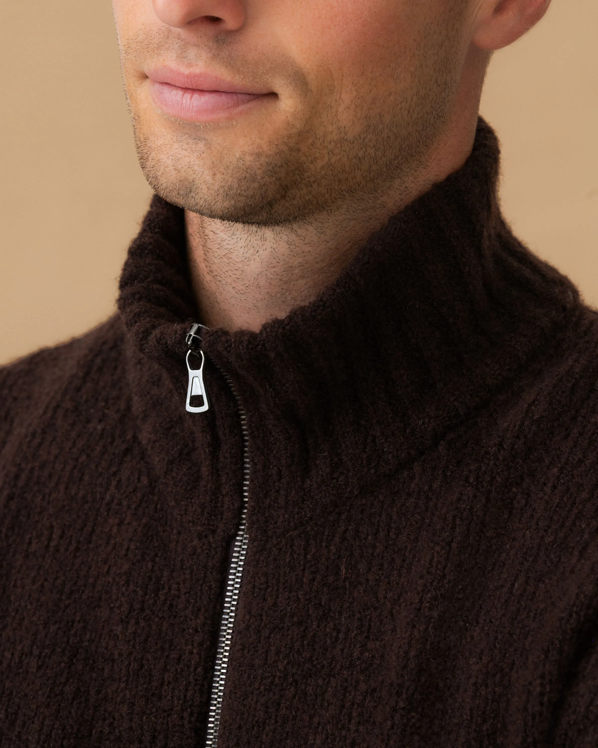 Felted Wool Cashmere Zip-Through Sweater sold by Thom Sweeney product image thumbnail 4