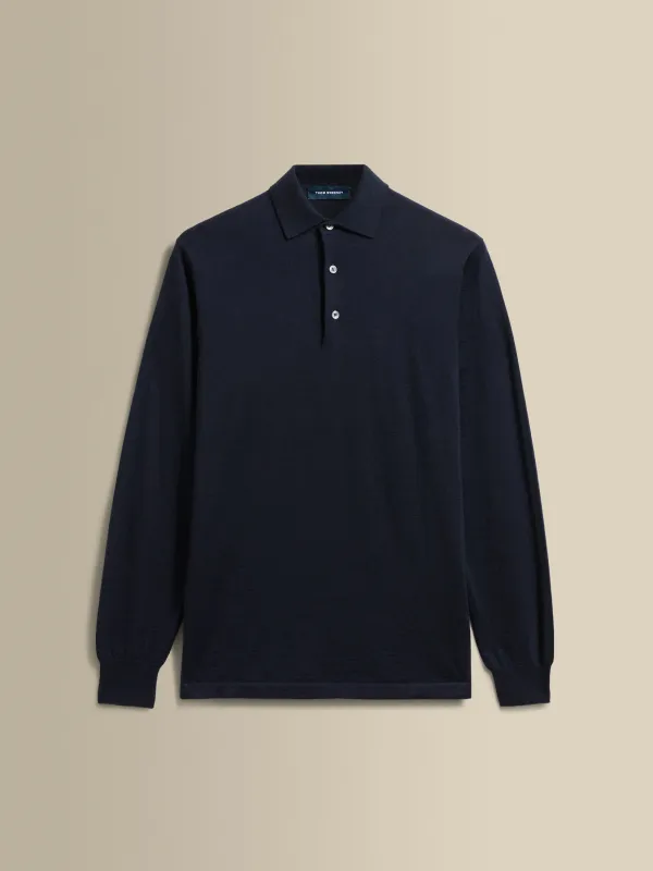 Cashmere Silk Extrafine Long Sleeve Polo Shirt sold by Thom Sweeney
