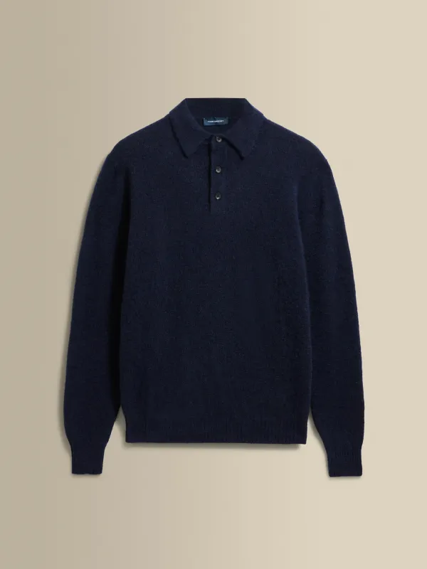 Brushed Cashmere Silk Long Sleeve Polo Shirt sold by Thom Sweeney