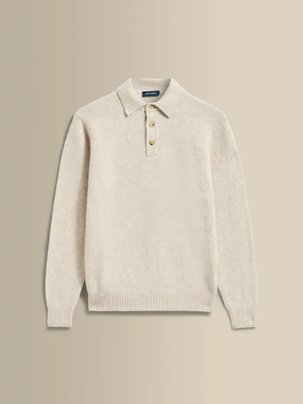 Brushed Cashmere Silk Long Sleeve Polo Shirt sold by Thom Sweeney