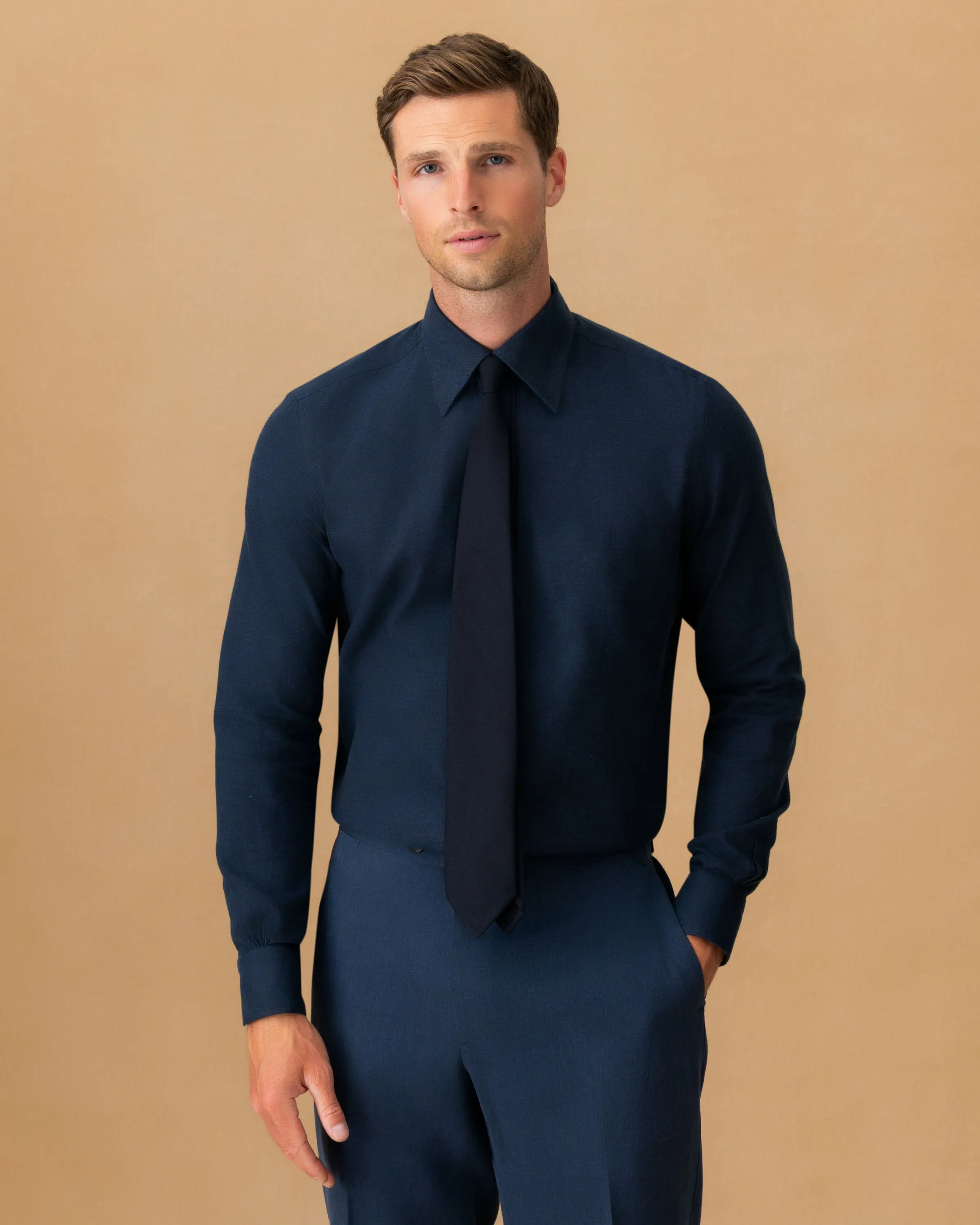 Flannel Point Collar Shirt sold by Thom Sweeney product image thumbnail 2
