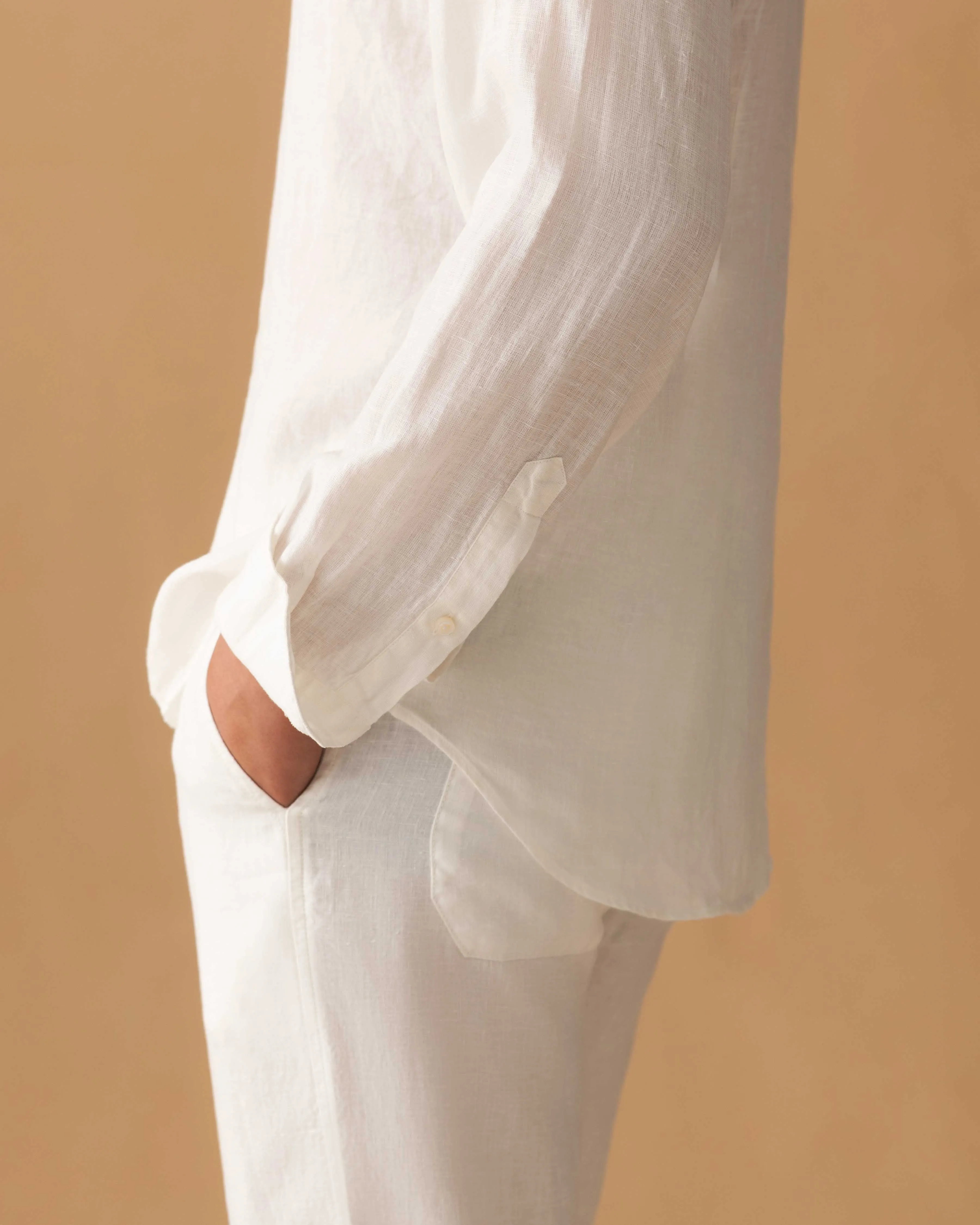 Linen Drawstring Trousers sold by Thom Sweeney product image thumbnail 4