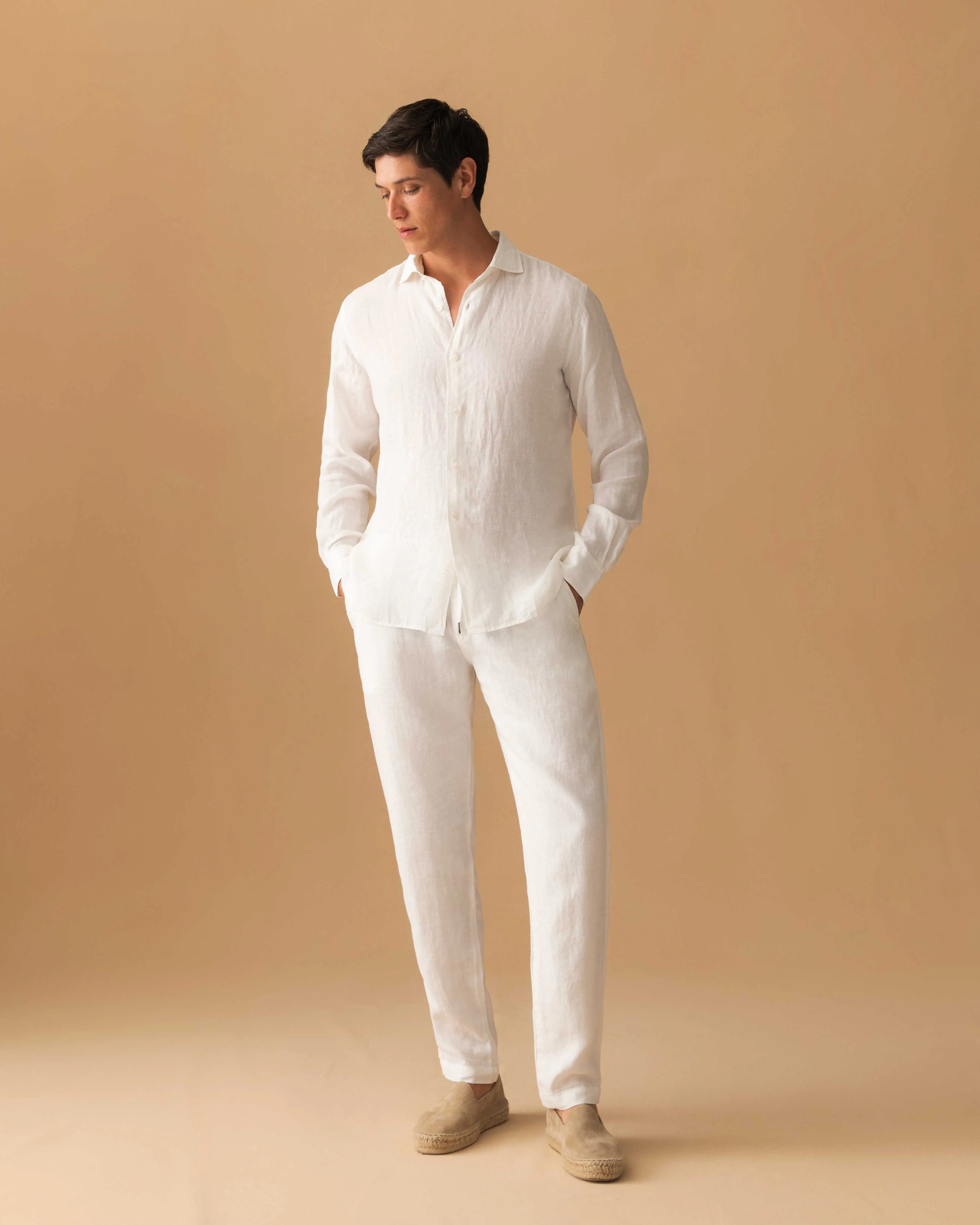 Linen Cutaway Collar Shirt sold by Thom Sweeney product image thumbnail 3