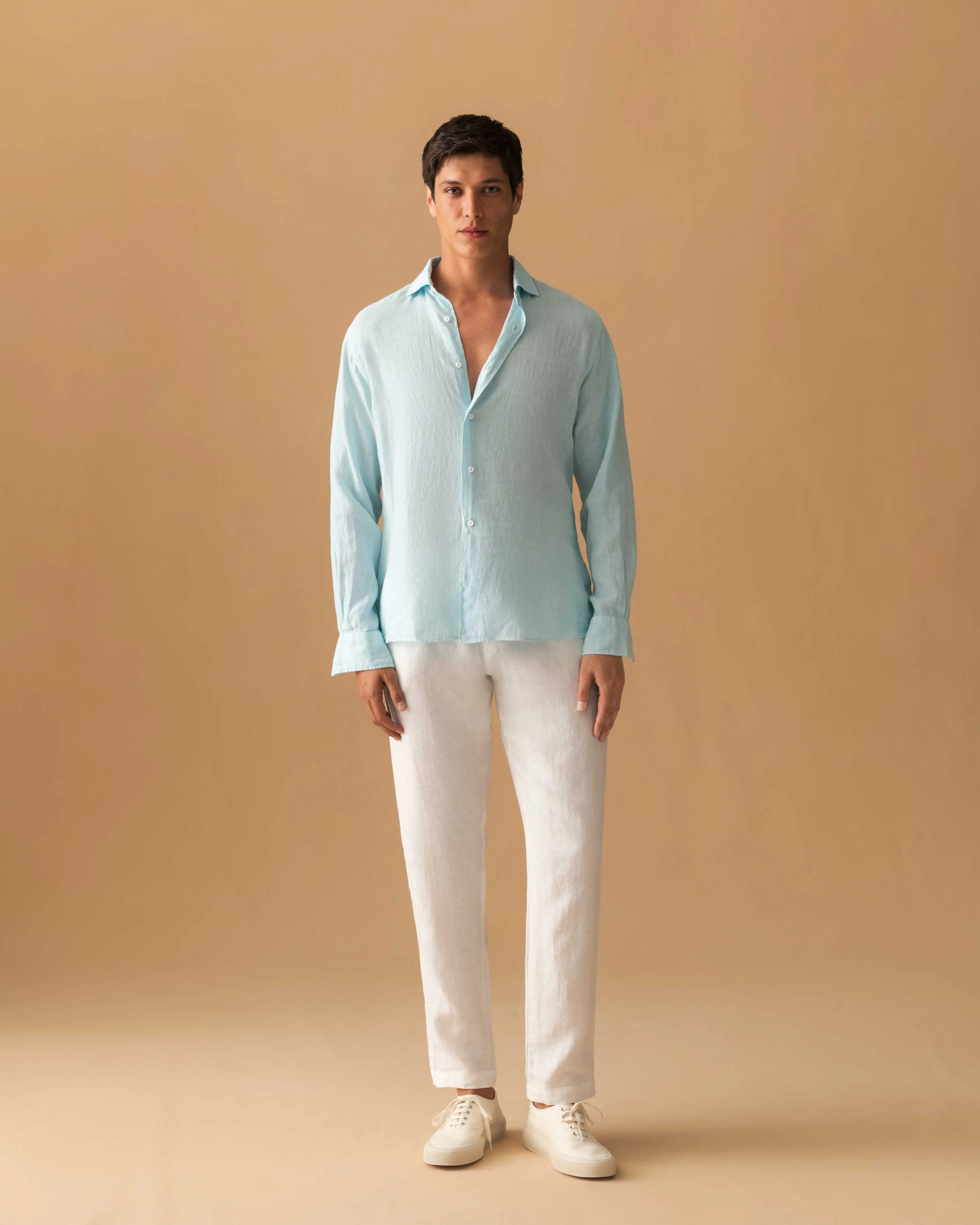 Linen Cutaway Collar Shirt sold by Thom Sweeney product image thumbnail 3