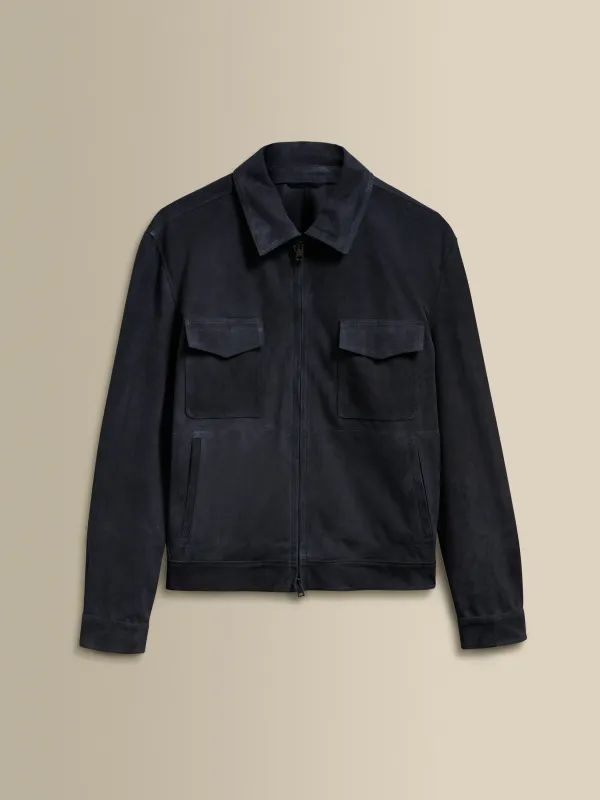 Suede Zip-Through Pocket Bomber Jacket sold by Thom Sweeney