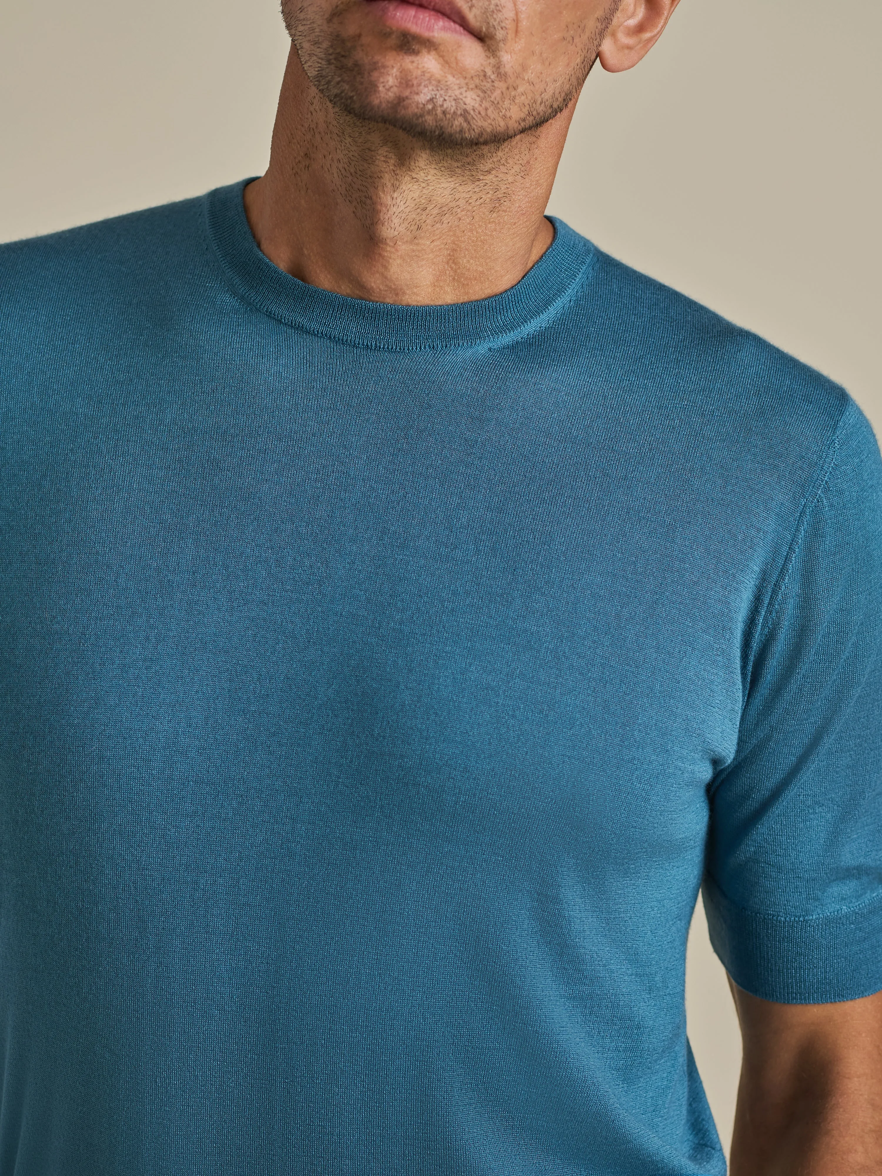 Cashmere Silk Ribbed T-Shirt sold by Thom Sweeney product image thumbnail 4