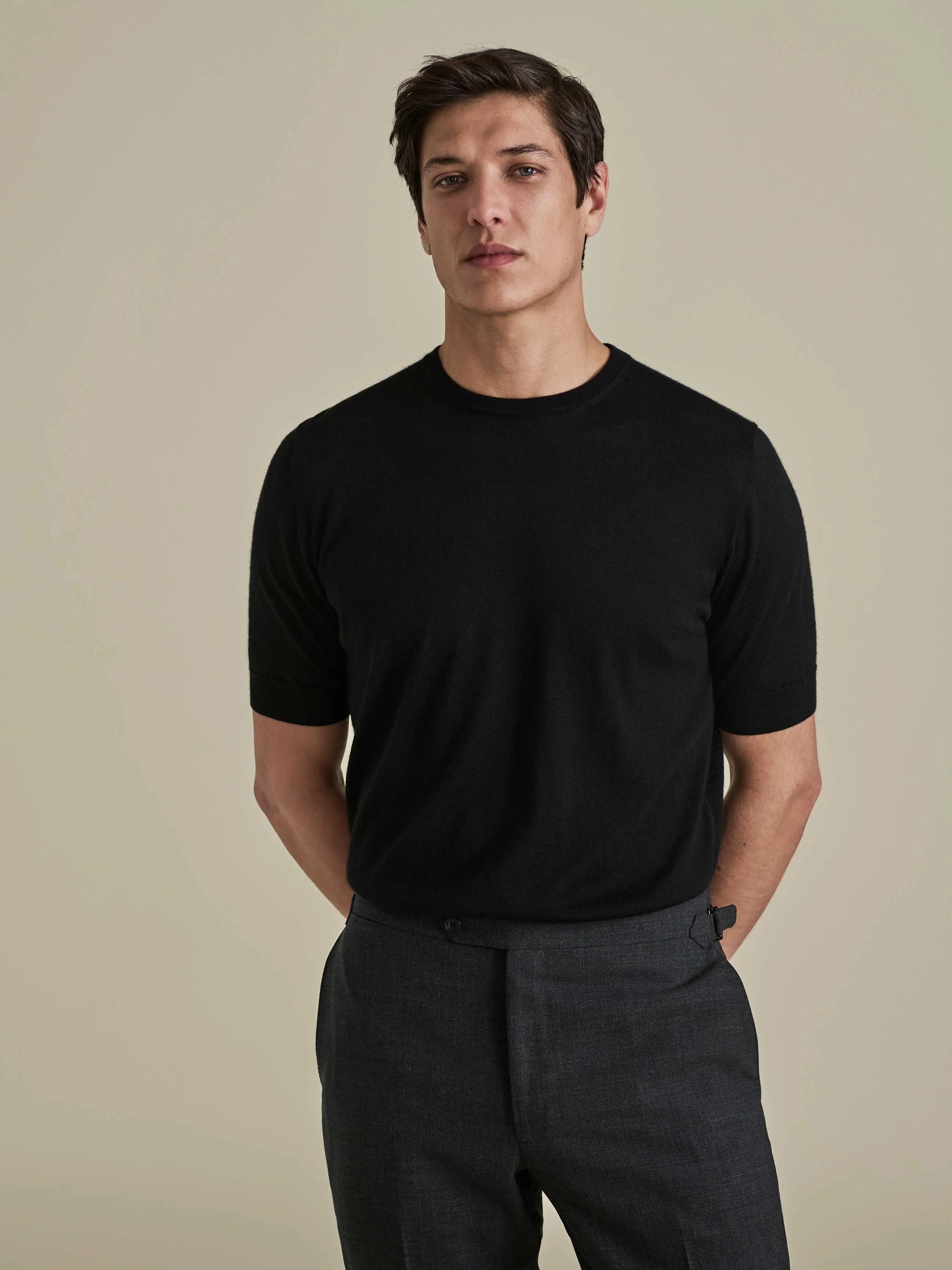 Cashmere Silk Ribbed T-Shirt sold by Thom Sweeney product image thumbnail 2