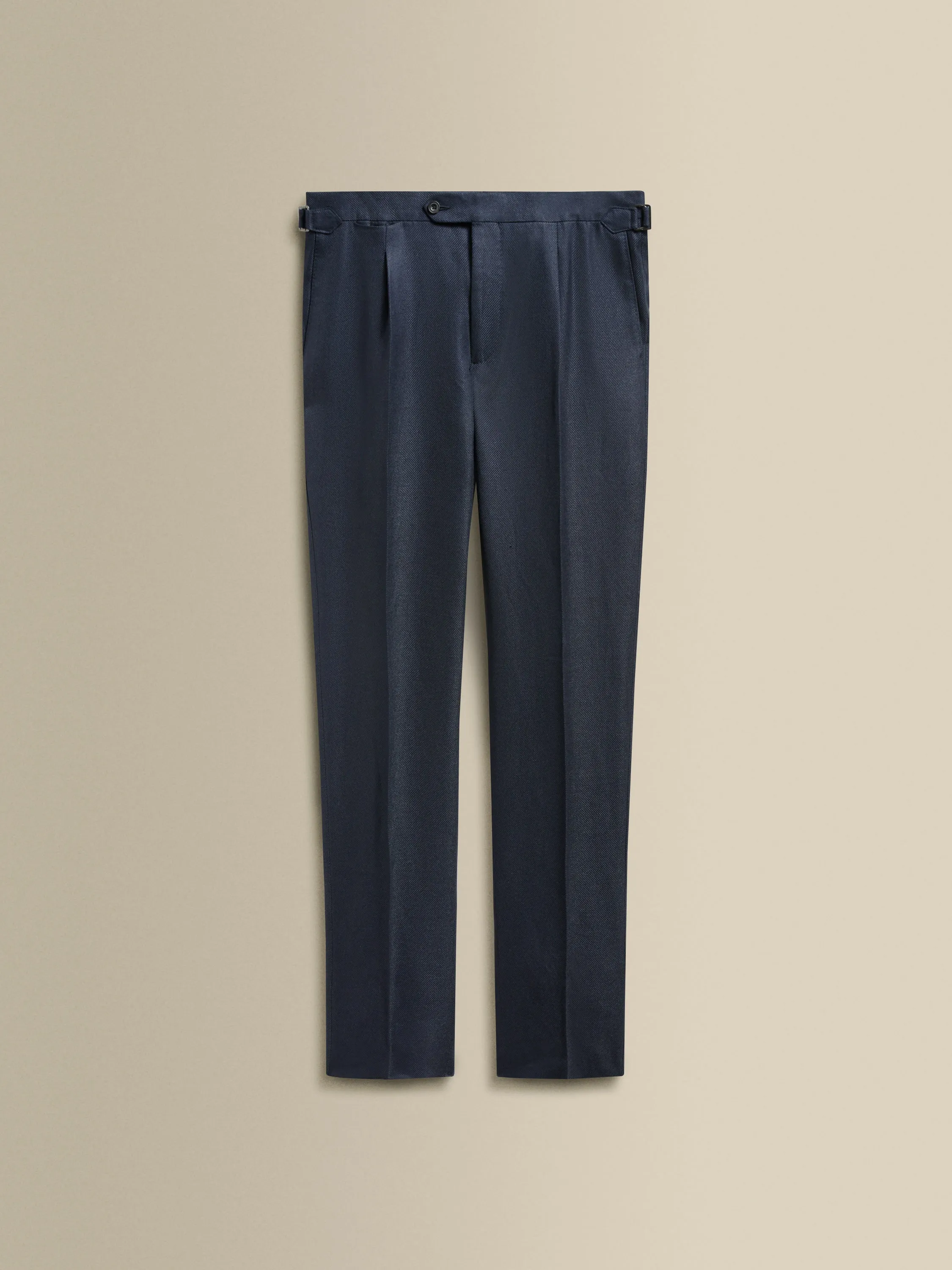 Linen Wool Single Pleat Tailored Trousers sold by Thom Sweeney